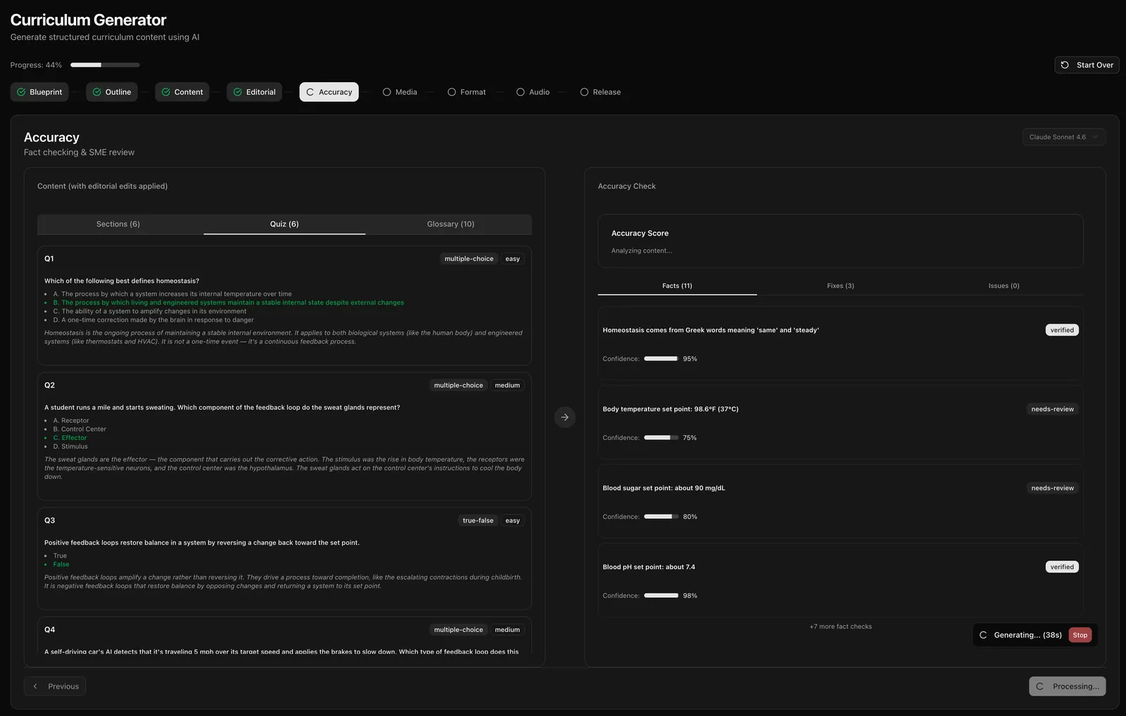 Screenshot of AI Curriculum Pipeline